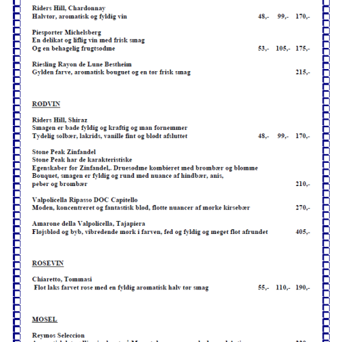 Kinesisk Restaurant Kalundborg Vinkort